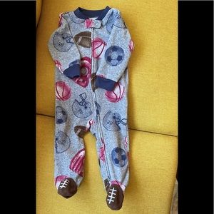 9M Sports Footie Pajamas with football feet Carters used in great condition